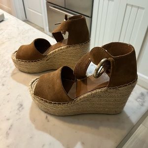 Marc Fisher Size 5.5 Brown Alida Espadrille Wedge